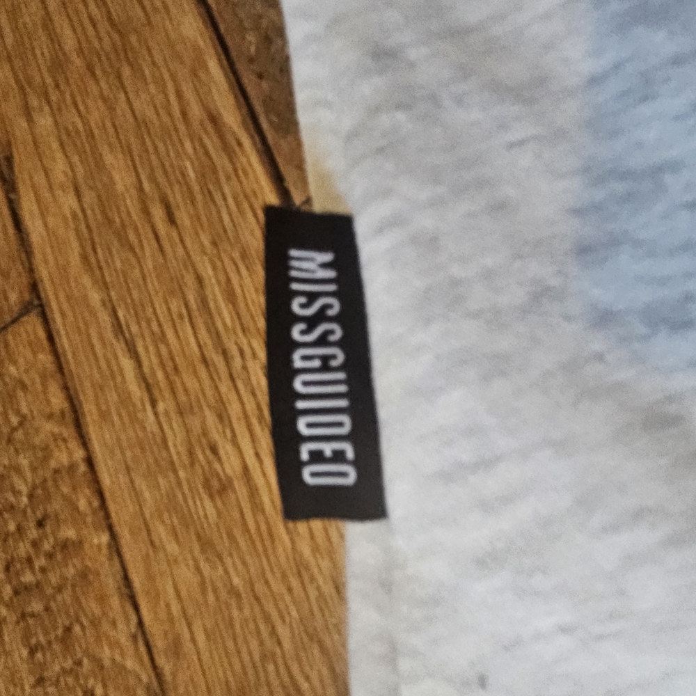 Missguided Turtle Neck Playboy Gray and Green Logo Sweatshirt - Picture 3 of 8
